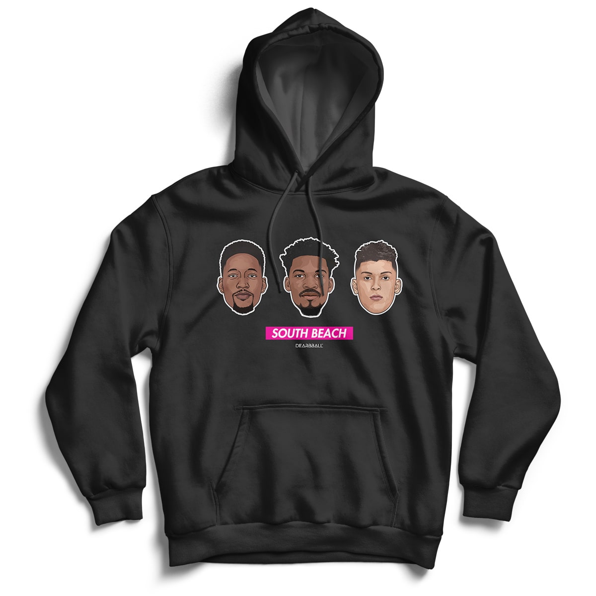 SOUTH BEACH Hoodie - Miami Vice City Big Three Miami Heat Basketball Dearbball black