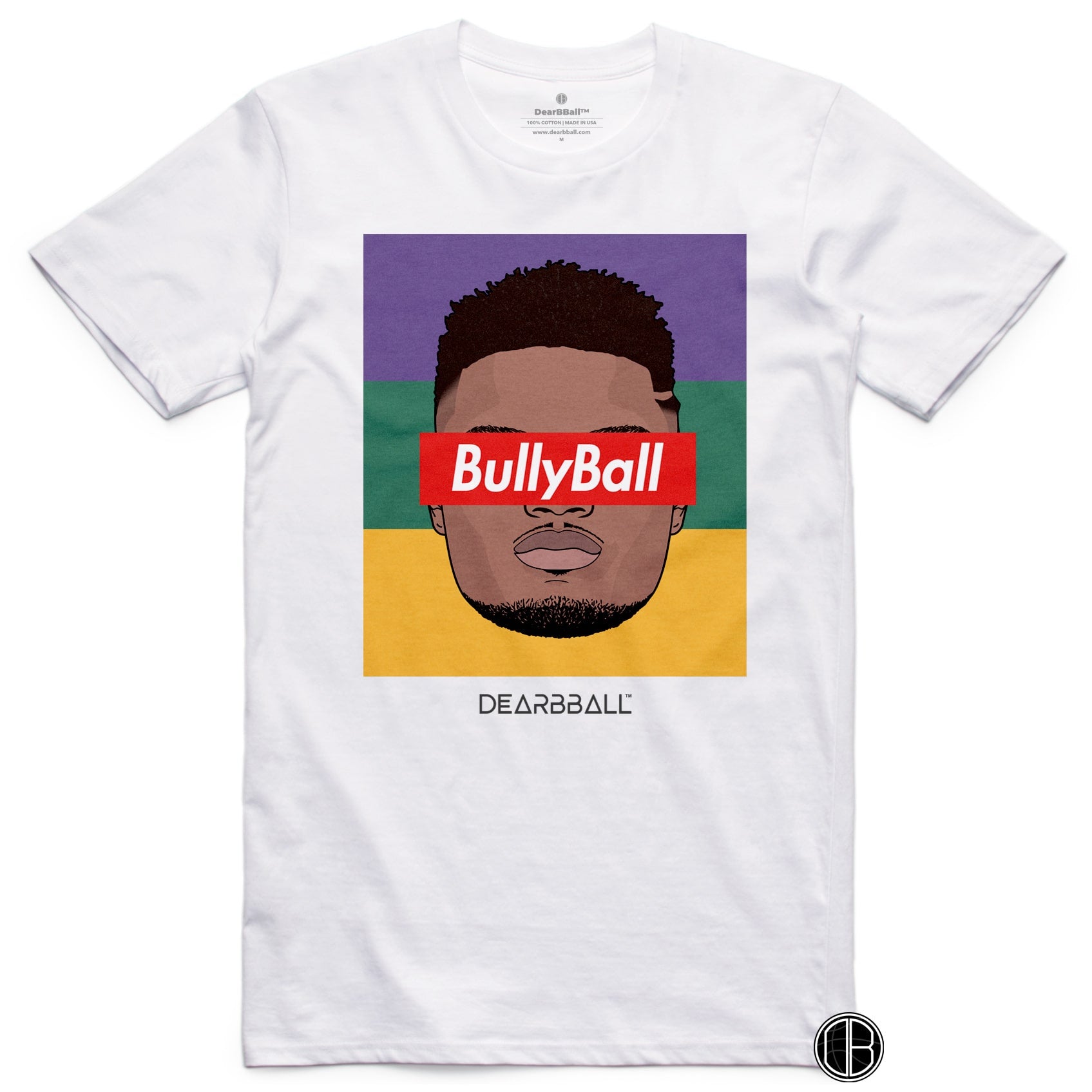 Zion Williamson T-Shirt - BullyBall Tricolor new orleans pelicans Basketball Dearbball white